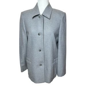 Talora Classic Wool Silk and Cashmere Blend Blazer Size 6 Gray